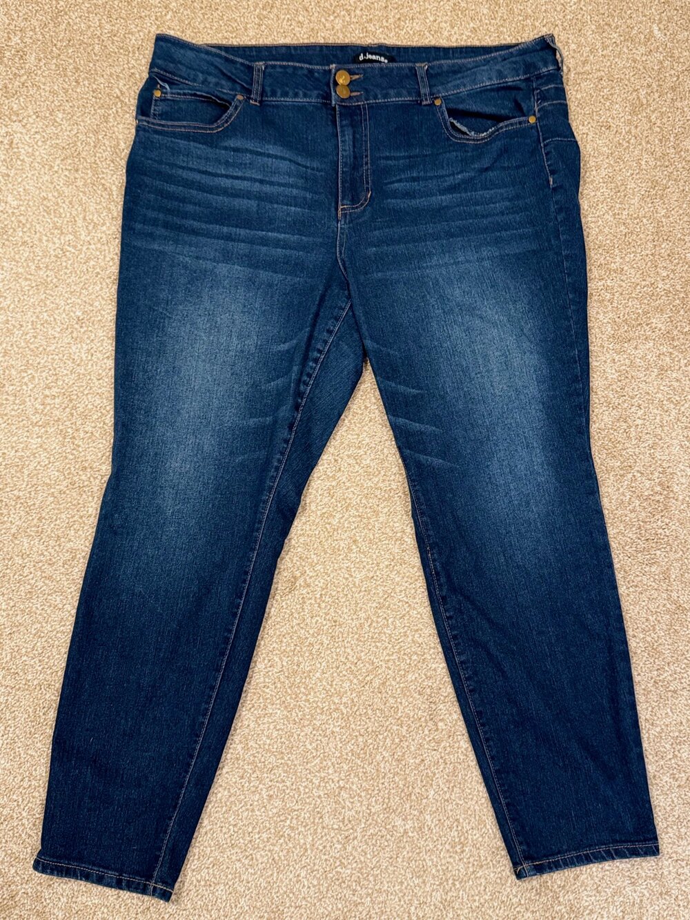 d.jeans 20W Plus Size Dark Wash Super Skinny Blue Stretch Repreve Denim Pants